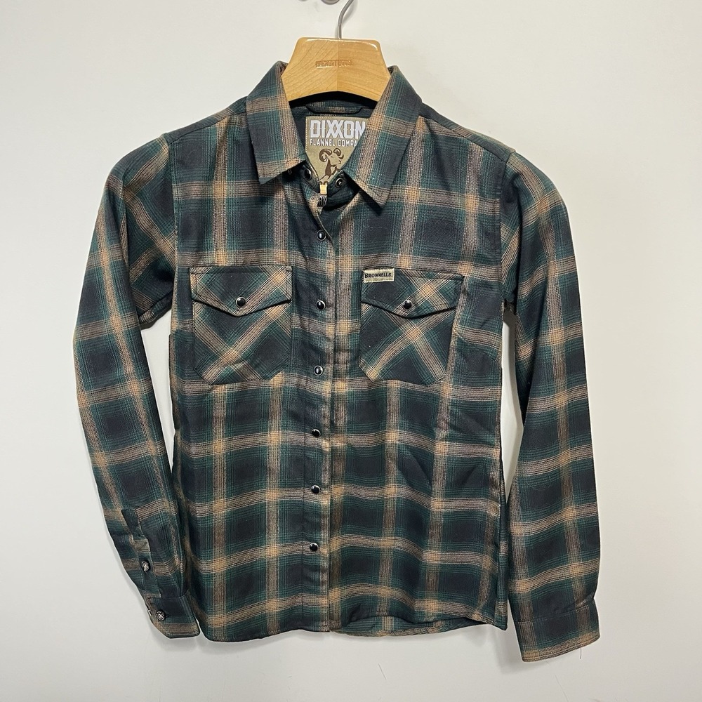 DIXXON Flannel Co. Form Function Green Plaid Pearl Snap Shirt Women's Size M - Picture 1 of 5